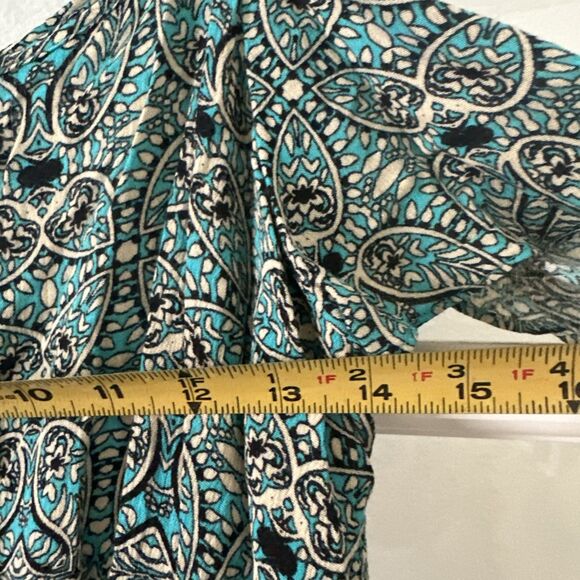 Xhilaration Cold Shoulder Maxi Sundress Womens Medium Paisley Green - Picture 9 of 10